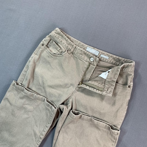 Liz Claiborne Denim - Liz Claiborne Jeans Womens 12 Beige Light Wash Mid Rise Bootcut Stretch 34x30